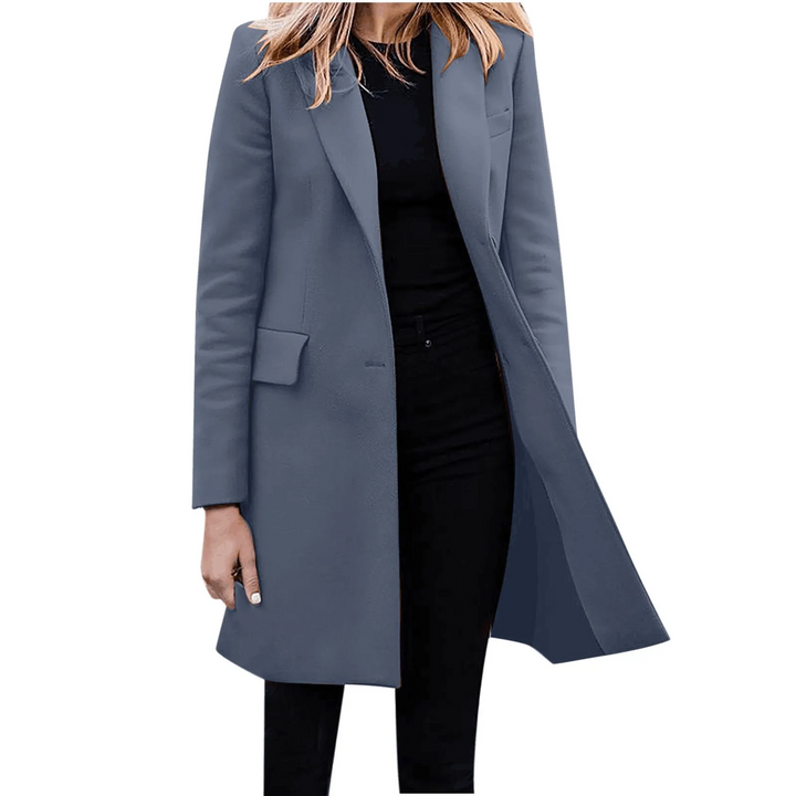 W&W Mode | Damen Slim Fit Mantel Jacke, Ein Knopf Wolle Mix Lange Jacke