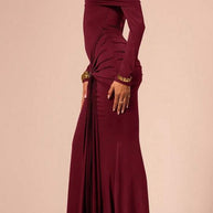 WW | Rosiedress Off Shoulder Knoten Front Bodycon Maxi Party Kleid