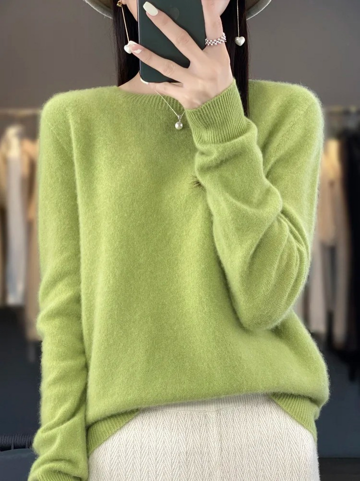 W&W Mode | Pullover Damen Runder Ausschnitt Weicher und Eleganter Strickpullover