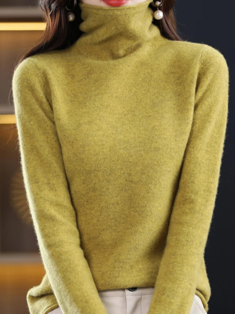 WW | Damen Rollkragenpullover Weiches Fuzzy Strick Warm und Komfortabel Rollkragenpullover Damen