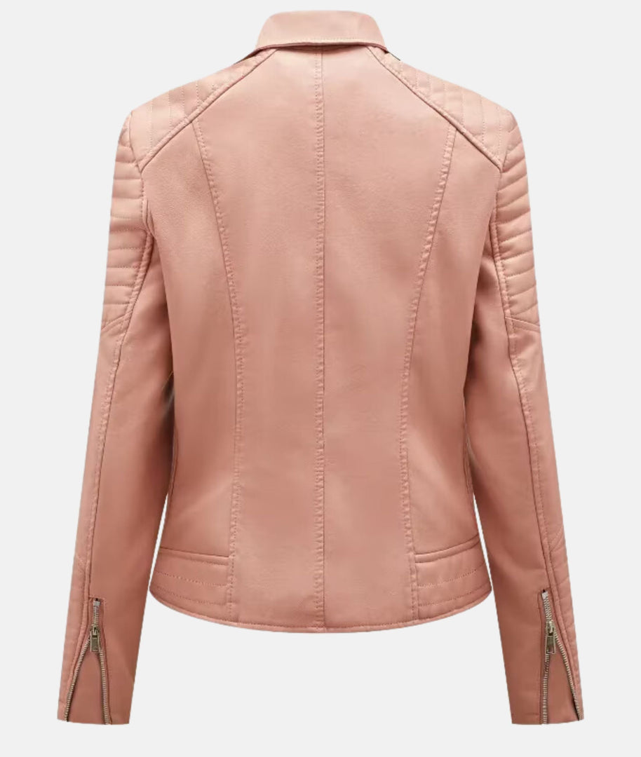 WW | Damen Lederjacke ohne Kapuze - Stilvolle Bikerjacke