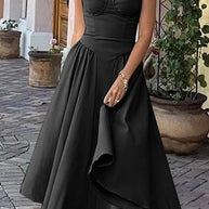 WW | Rosiedress Spaghetti-Träger Pocketed Korsett Swing Midi Kleid