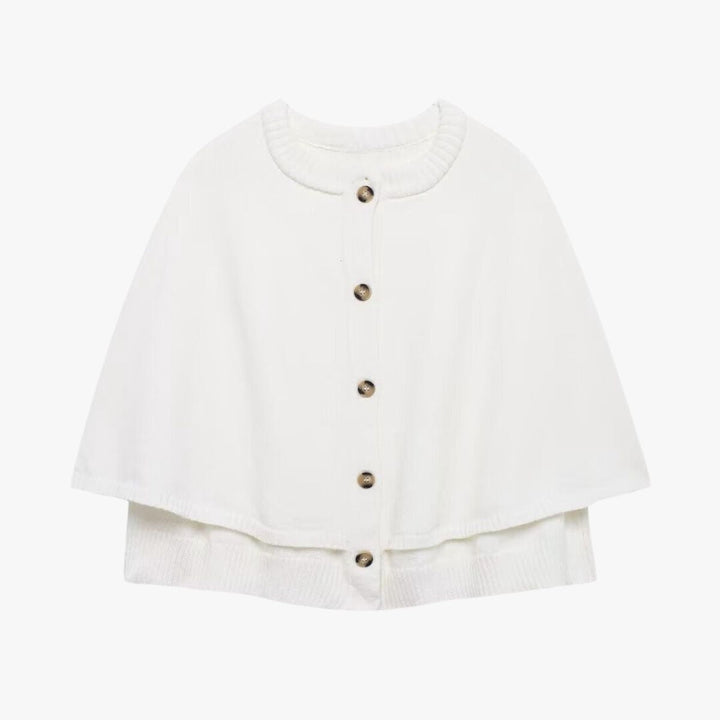W&W Mode | Strick Cape Mit Knöpfen Und Gestuftem Saum