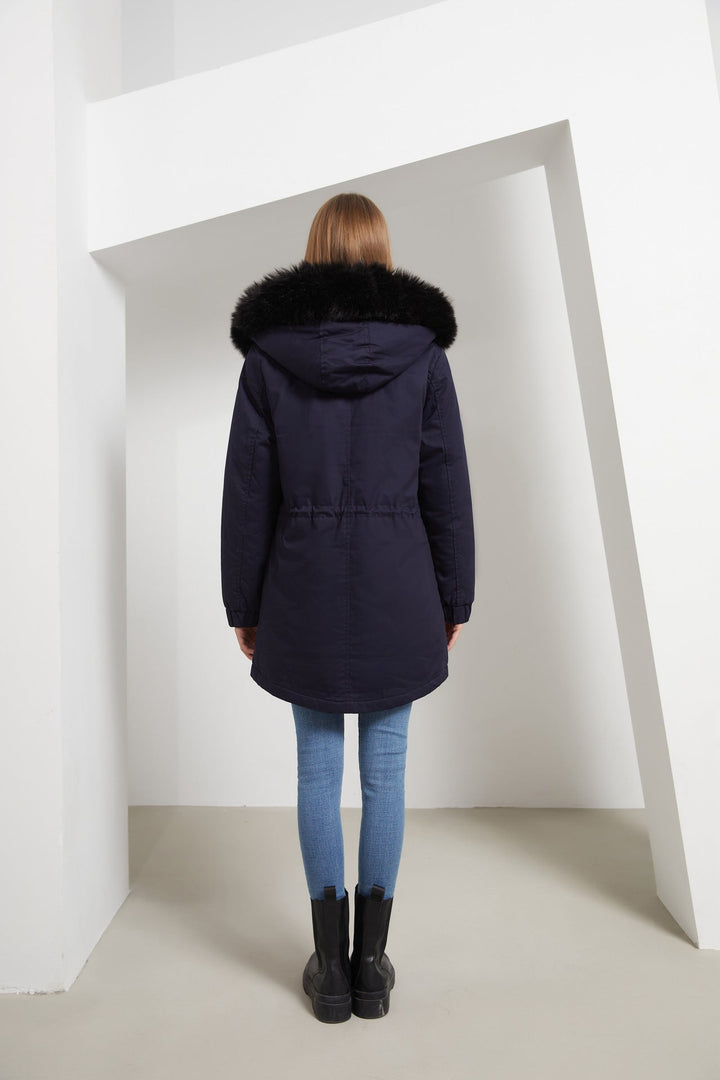 W&W Mode | Damen Wintermantel mit Fleece-Futter und Kapuze