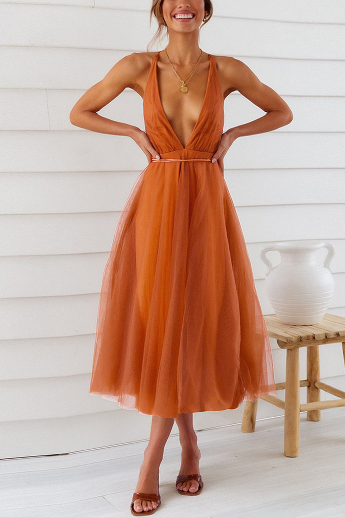 WW | Was Ich An Dir Mag Mesh Midi Kleid