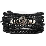 WW | Geflochtene Leder Wickelarmband Für Herren