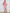 Asymmetrisches, figurbetontes Midikleid mit Rüschenkragen | Rosa