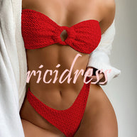 WW Bandeau-Bikini mit Ringausschnitt