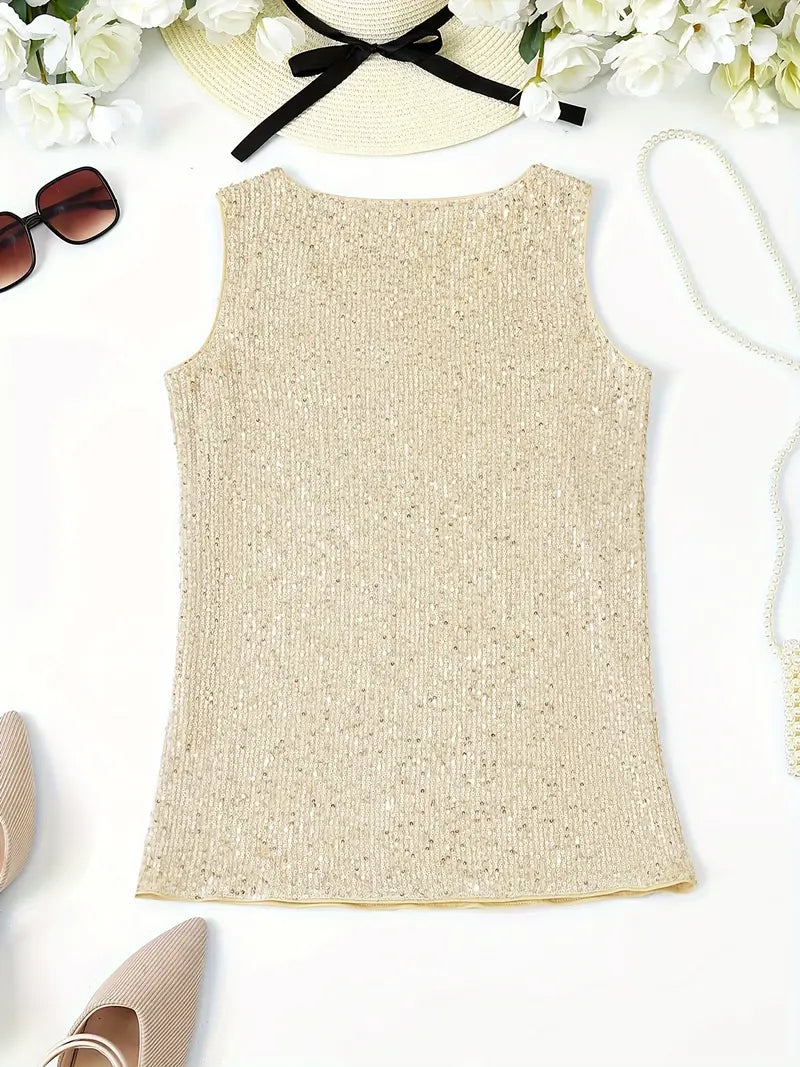 WW | Elegantes Ärmelloses Top mit Pailletten