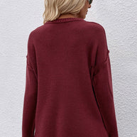 WW Solid Color Übergrößen V-Ausschnitt Pullover