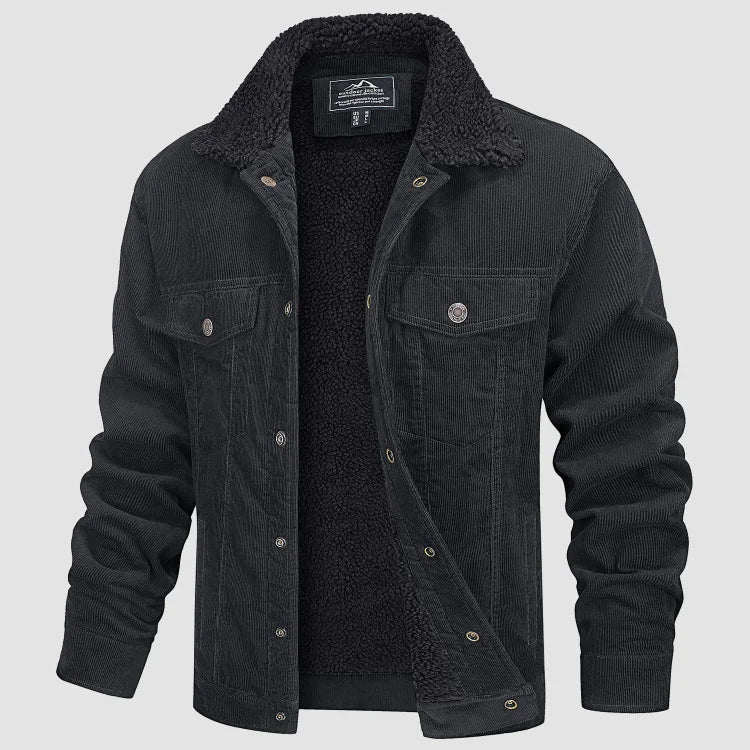 WW | Herren Winterjacke mit Knopfleiste und Kragen Design