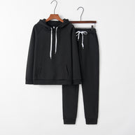 Damen lässiges Sportanzug-Set mit Kapuze und Kängurutasche WW