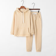 Damen lässiges Sportanzug-Set mit Kapuze und Kängurutasche WW