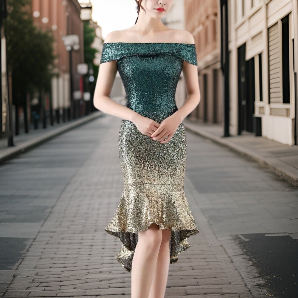 WOLFF - Elegantes Mini-Glitzerkleid