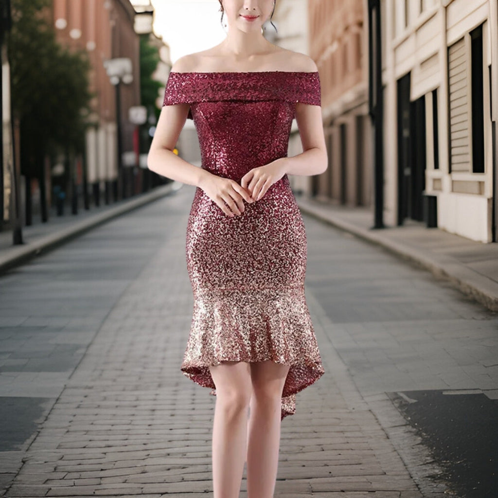 WOLFF - Elegantes Mini-Glitzerkleid