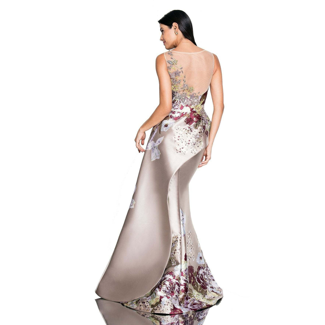 Damen Elegantes Maxikleid mit floralen Applikationen und asymmetrischem Saum W&W Mode