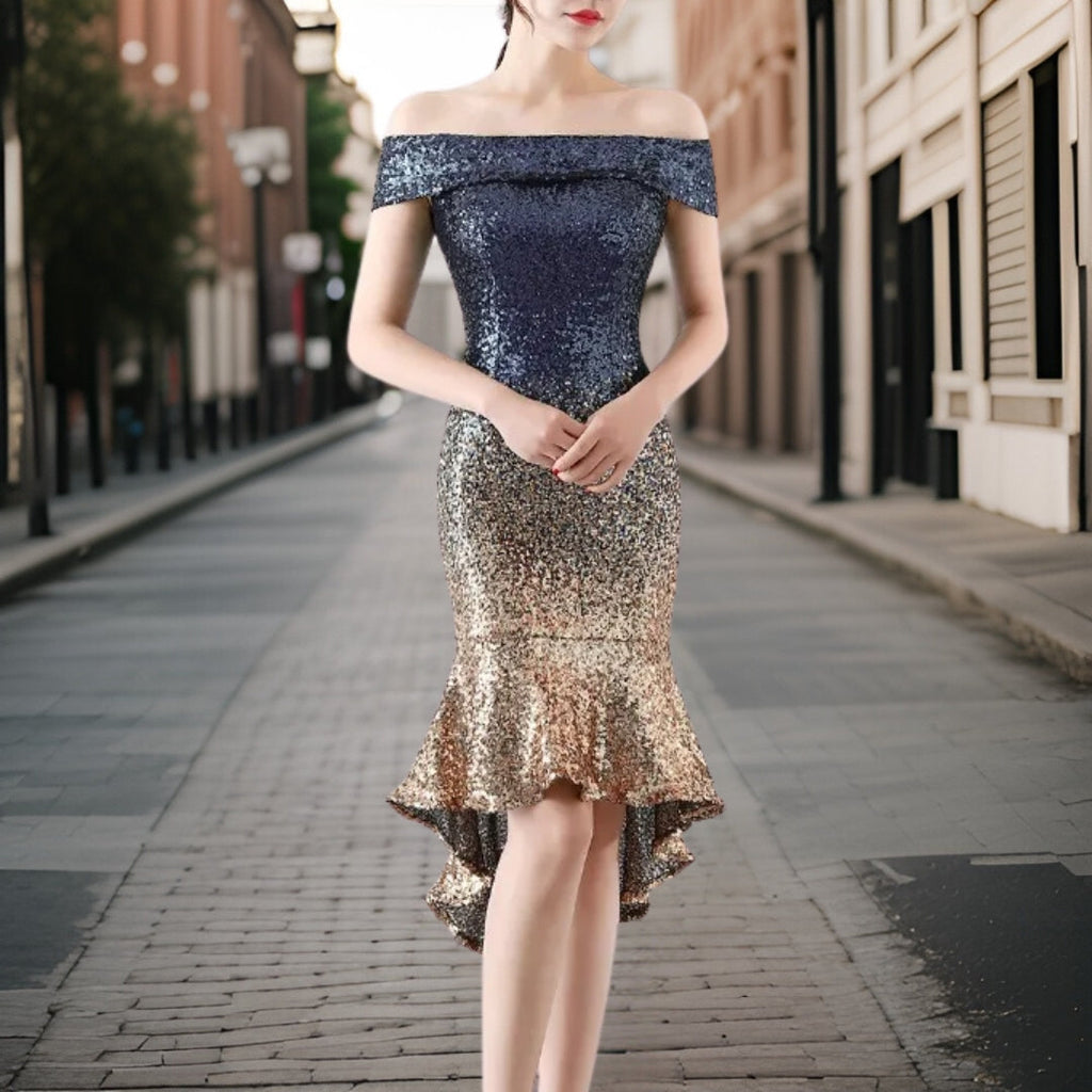 WOLFF - Elegantes Mini-Glitzerkleid