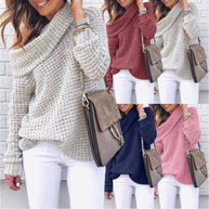 Damen Strickpullover mit schulterfreiem Design und strukturierter Textur WW
