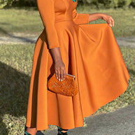 3/4-Ärmel Swing-Kleid