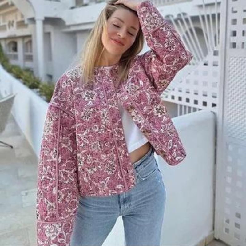 W&W Mode | Gesteppte Jacke mit Blumenmuster