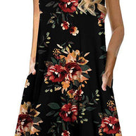 Damen ärmelloses Blumen-Minikleid mit praktischen Eingrifftaschen WW