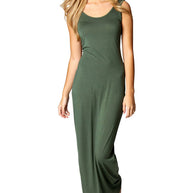 Damen Maxikleid aus weichem Jersey mit tiefem Rundhalsausschnitt WW