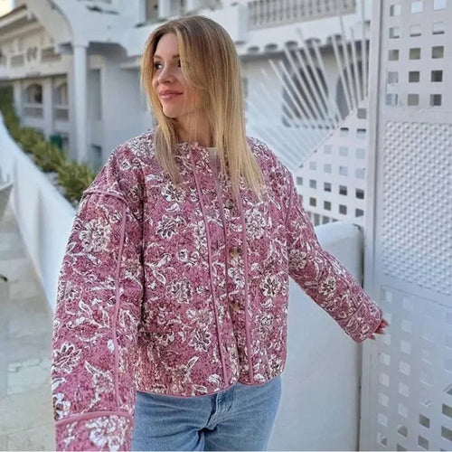 W&W Mode | Gesteppte Jacke mit Blumenmuster