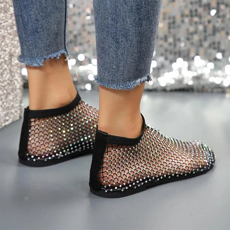 W&W Mode | Flatsandalen mit Strass-Design