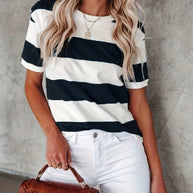 WW | Gestreiftes T-Shirt mit Kurzen Ärmeln für Damen