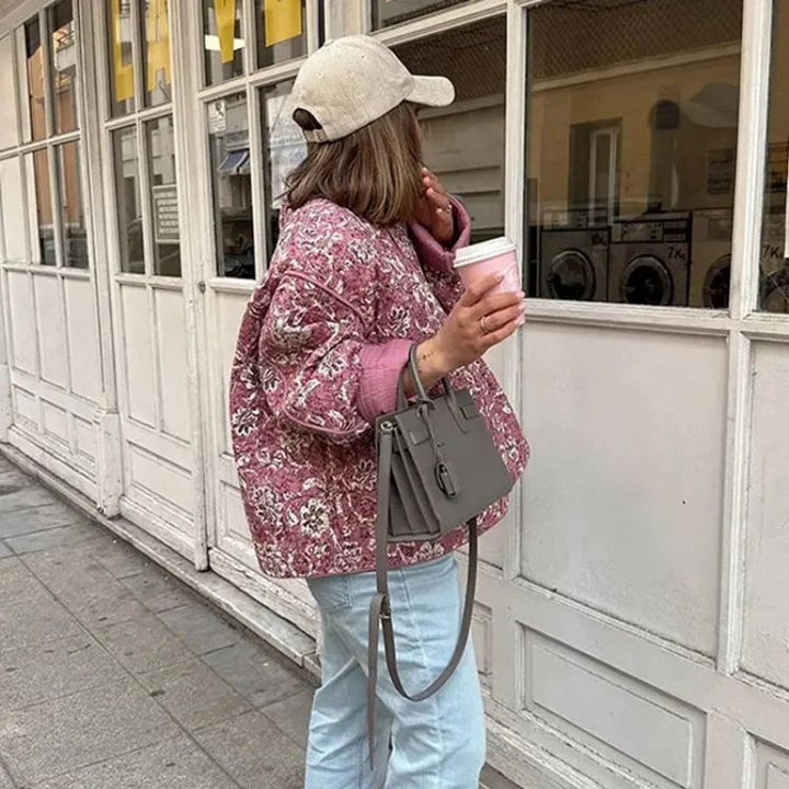 W&W Mode | Gesteppte Jacke mit Blumenmuster