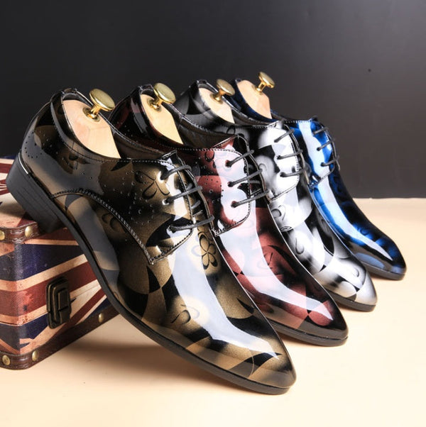 WW | Große Herren Business Freizeitschuhe Aus Glanzleder