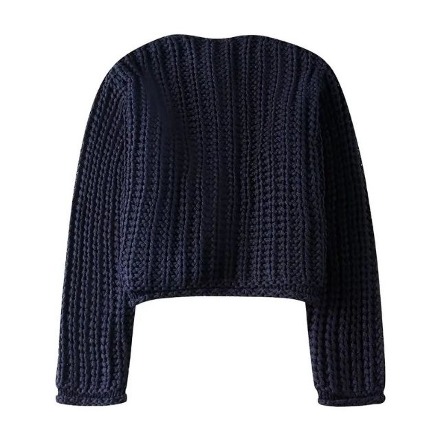 WW | Grobstrick-Strickjacke mit großen Knöpfen