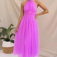 WW | Halter Tüll Midi Kleid