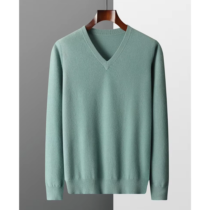 W&W Mode Herren Pullover V-Ausschnitt langarm Strick