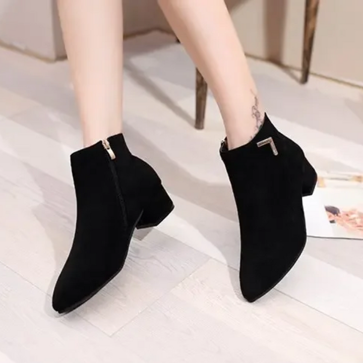 W&W Mode | Stiefeletten Mit Spitzem Schuh Und Seitenreißverschluss Damen Stiefeletten