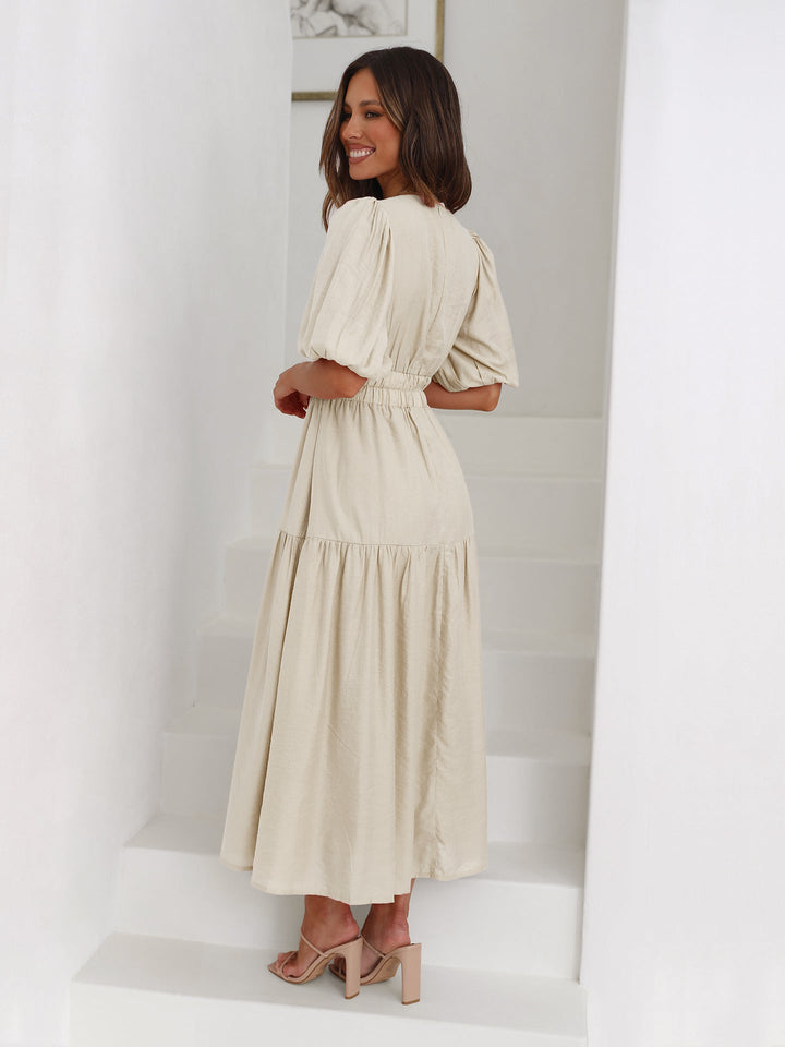 W&W Mode | Kleid mit Puffärmeln Für Frauen