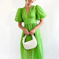 WW | Puffärmel Midi-Kleid