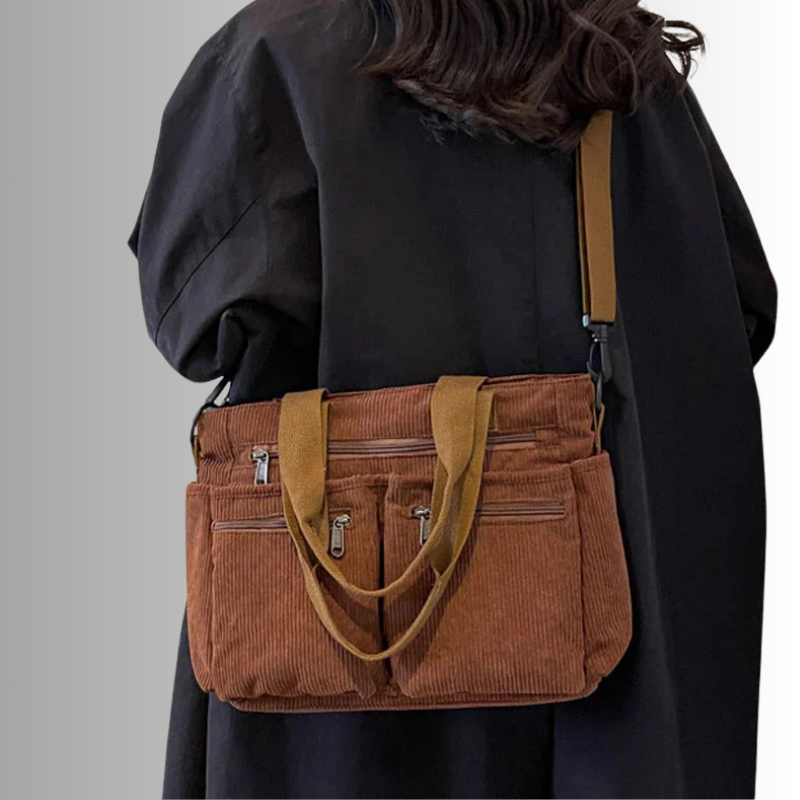 WW | Cord Schultertasche Mit Mehreren Taschen Für Damen