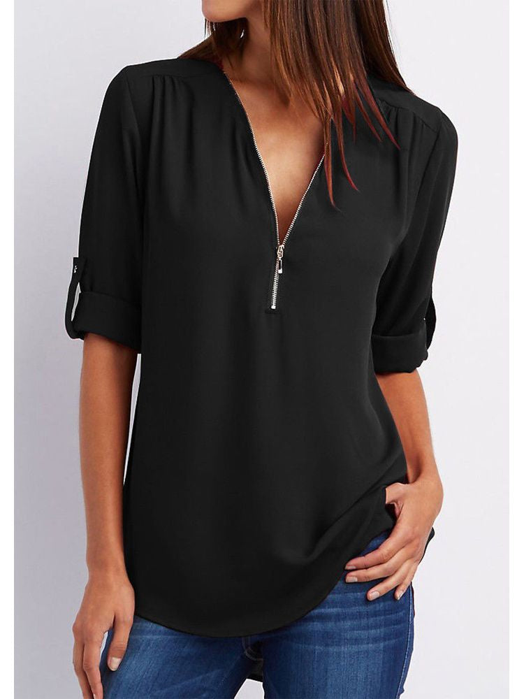 Maxime™ - Langärmelige Lockere Bluse