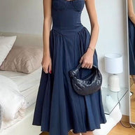 WW | Rosiedress Spaghetti-Träger Pocketed Korsett Swing Midi Kleid