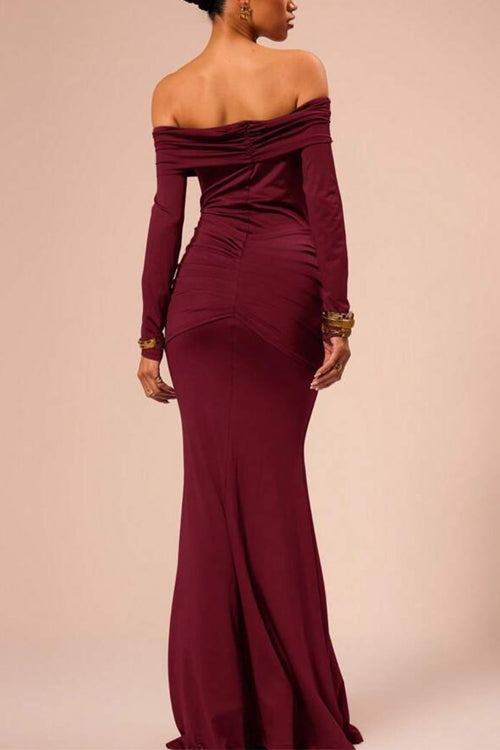 WW | Rosiedress Off Shoulder Knoten Front Bodycon Maxi Party Kleid