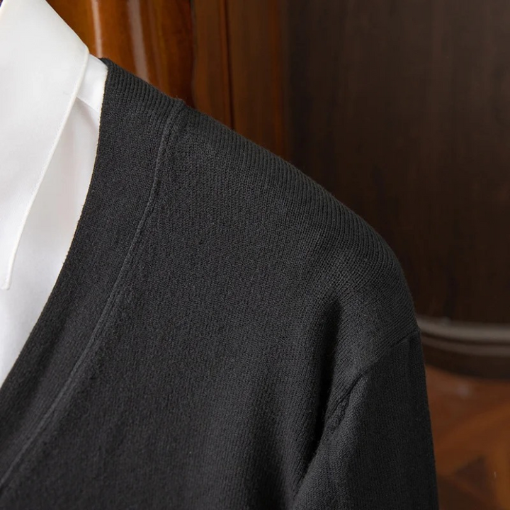 W&W Mode | Herren Strickjacke Mit Knöpfen, Leichtes Material, V-ausschnitt, Klassischer Stil