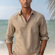 WW | Herren Stilvolles Leinenhemd Elegant Im Sommer Für Männer