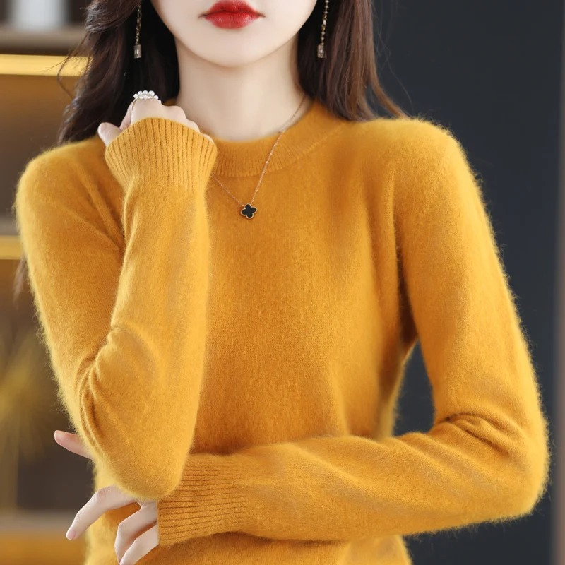 WW | Kaschmir Pullover Damen Luxuriöser Rundhalsausschnitt, Weich & Modisch
