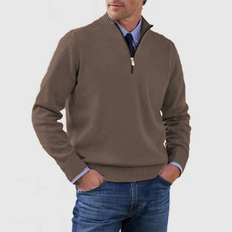 W&W Mode | Herrenpullover Mit Halbem Reißverschluss