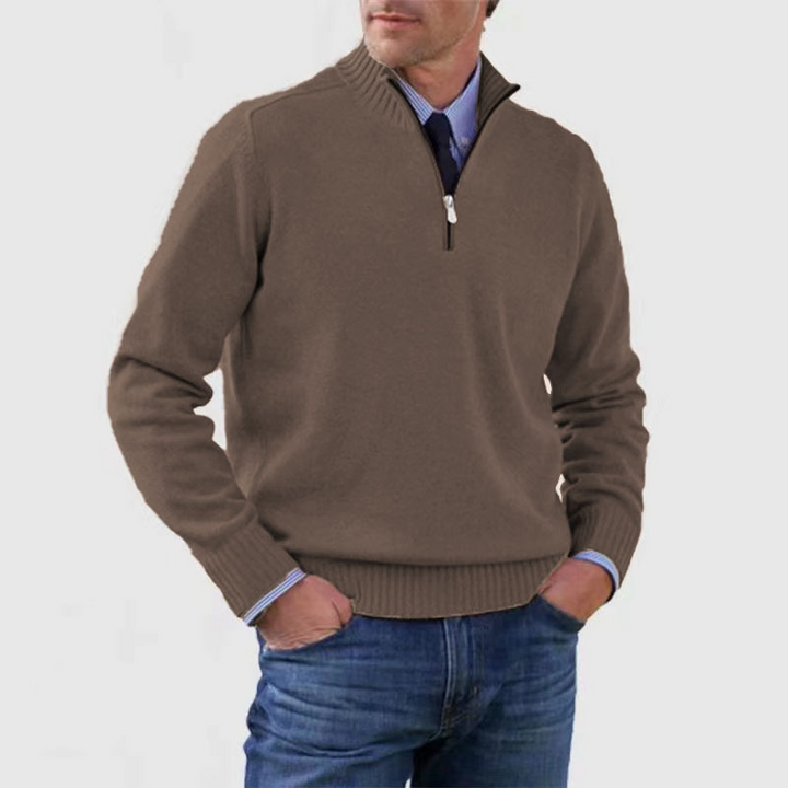 W&W Mode | Herrenpullover Mit Halbem Reißverschluss