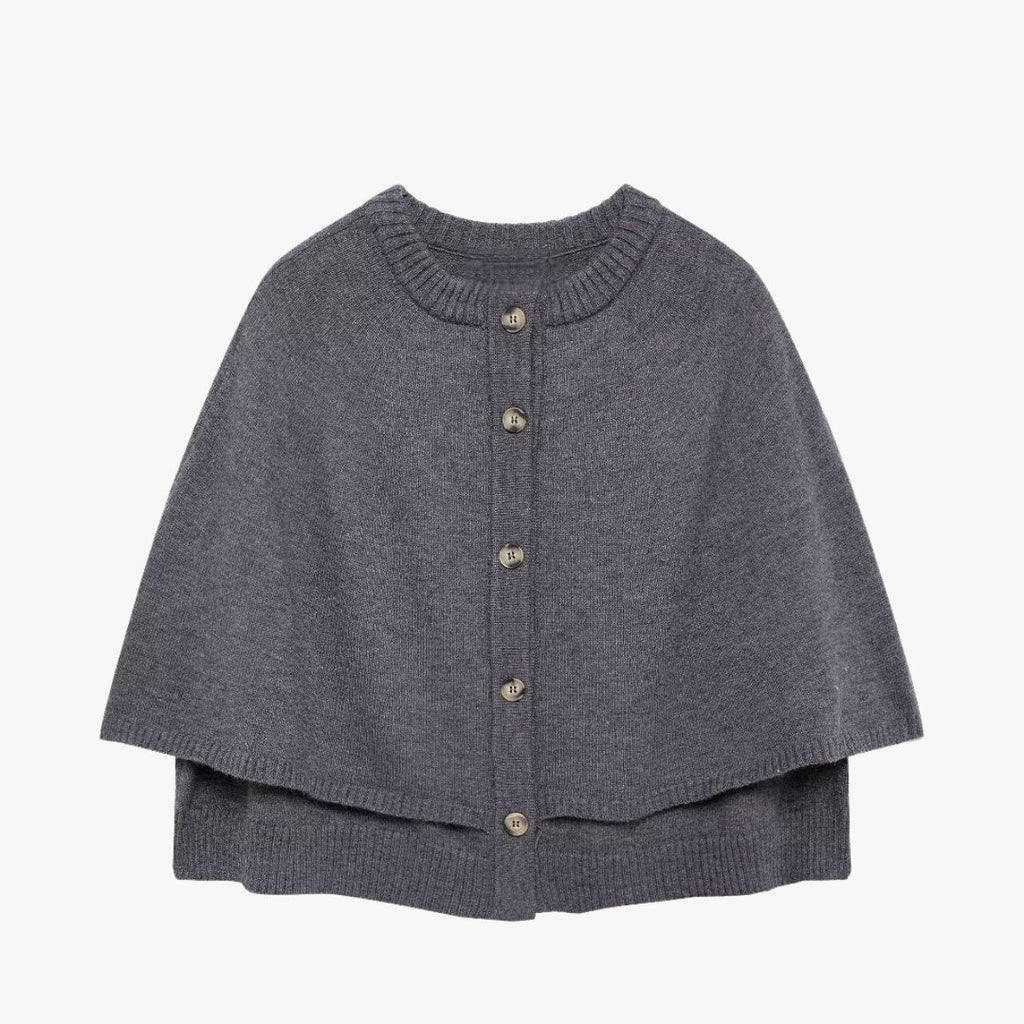 WW | Strick Cape Mit Knöpfen Und Gestuftem Saum