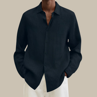 WW | Stilvolles Leinen Herrenhemd Mit Langen Ärmeln