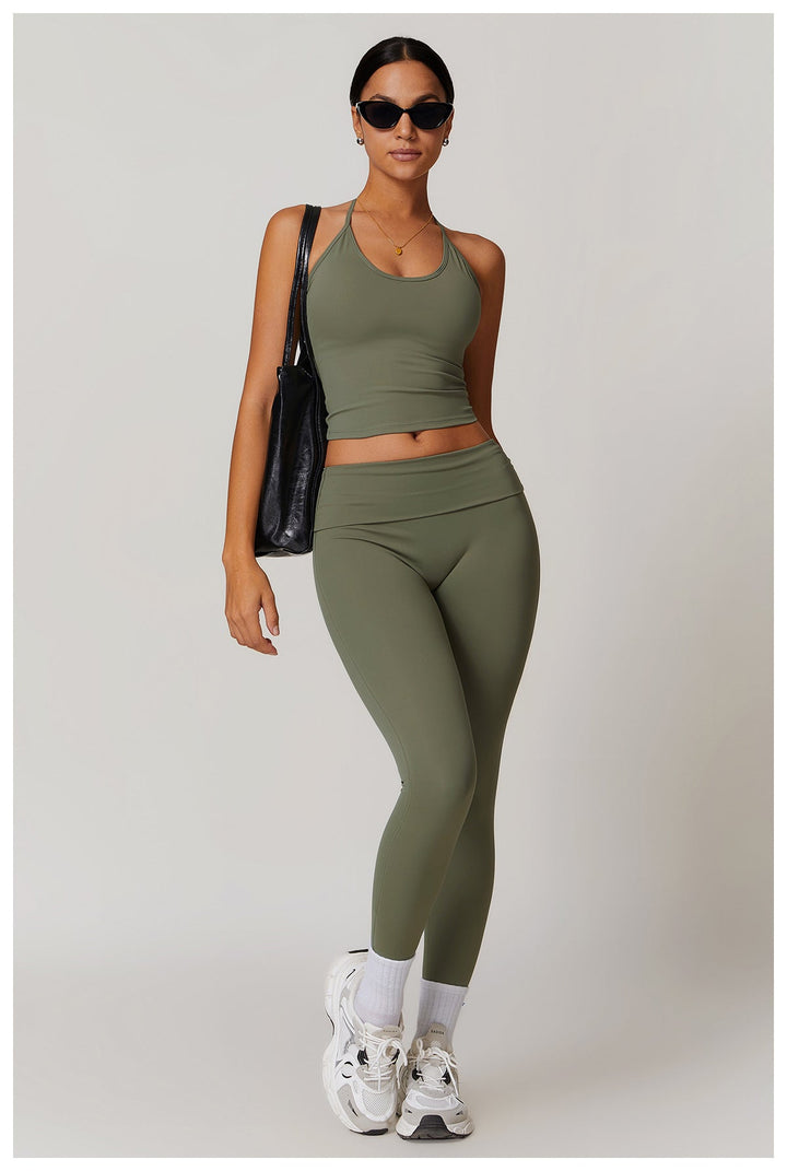 W&W Mode | Trendige Fitness Schnell-Trocknend Yoga-Hose mit Falten