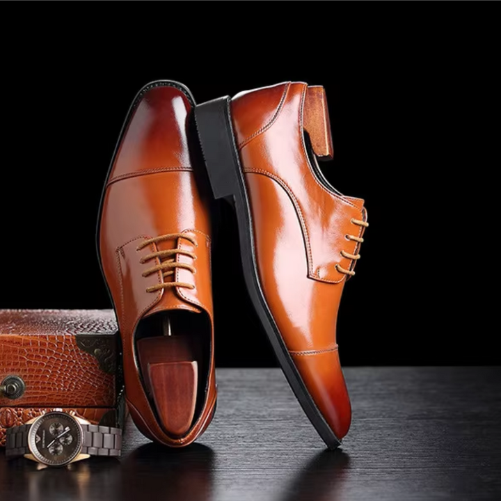 W&W Mode | Luxuriöse Leder Herrenschuhe Mit Schnürung Und Polierter Oberfläche